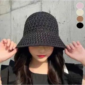 벙거지모자 휴양지 모자 버킷햇 여자 시원한통풍 밀짚