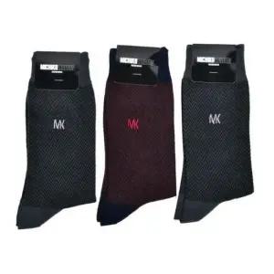 모던 미치코런던 헤링본 패턴 남자 장목 양말 3족 세트