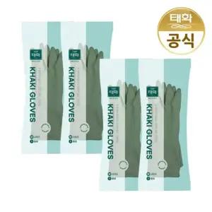 태화 컬러 고무장갑 중형 M 카키 X 4개