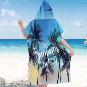 [생활] 대형 후드 비치타올 샤워용 극세사 타올