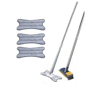 [생활] 물걸레 밀대+극세사 걸레 3개+욕실청소솔 증정 청소포 막대 청소용품 바닥 청소 물걸레 밀대