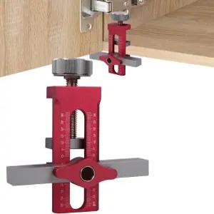 퀵 엣지 포지셔너 조절 가능한 캐비닛 도어 설치 대부분의 위한 포지셔닝 도구 지그 2-in-1 장착 빨간색