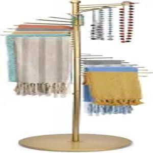 브리에티나 금속 스카프 랙 프리스탠딩 나선형 홀더 의류 매장 가정용 30봉이 있는 히잡 정리 벨트 바지