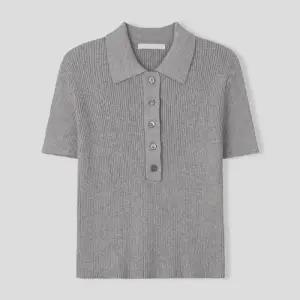 [리빌모아]여성 빌리프 골지 카라 반팔 니트 SGW-KNH-Q023-멜란지