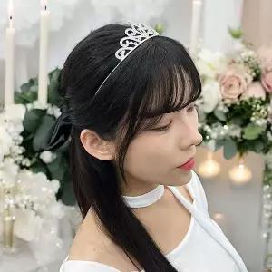 웨딩 티아라 왕관머리띠 B