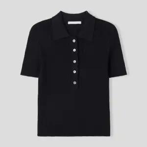 [리빌모아]여성 빌리프 골지 카라 반팔 니트 SGW-KNH-Q023-검정