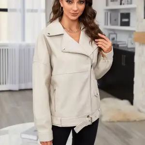 EAMT 여자 레더 PU 재킷 루즈핏 가죽 숄카라 워싱 자켓 EUNG5