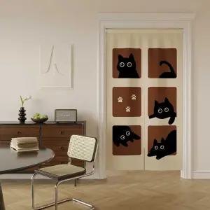 주방 침실 바란스 가리개 방 고양이 문 패브릭 90 디자인 160cm 커튼