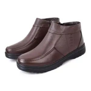 누빔신발 옆지퍼 가죽 방한화 겨울 정장구두 신사화 털 부츠