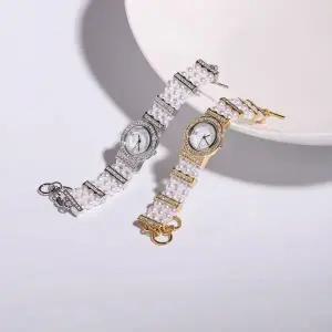 [셀러에이드]시후주얼리 크리스탈 진주 세 줄 시계팔찌 WL277W