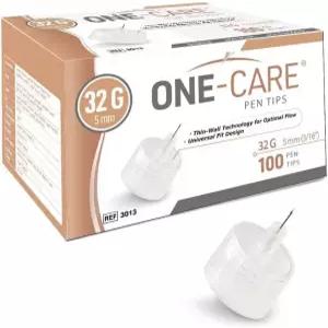 원케어 펜 팁 32G x 5mm 핏 초박형 디자인 얇은 벽 흐름 기술 100 카운트 박스