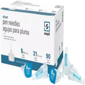 가정용 심플리 펜 바늘 대부분의 및 장치와 호환 짧은 8mm 5/16 x 31G 90 카운트