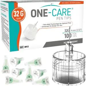 원케어 펜 팁 32G x 4mm (5/32인치) ？ 초박형 컴포트 디자인 얇은 벽 흐름 기술 핏 100 카운트 박스