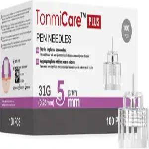 톤미케어 플러스 펜 바늘 31g 5mm 편안한 를 위한 평평한 베이스 대부분의 및 장치와 호환 100개/박스