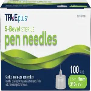 plus 5베벨 멸균 펜 바늘 31G x 5mm 3/16인치 일회용 실리콘 코팅 주요 장치와 호환되는 나사산 100개 수