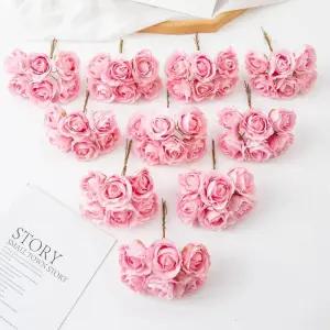 꽃철사 저렴한 꽃 실크 장미 크리스마스 화환 신부 부케 홈 야외 정원 아치 박스 특가