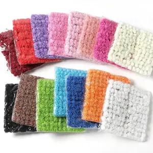 꽃철사 96개 미니 로즈 인공 꽃 꽃다발 75cm 거품 홈 룸