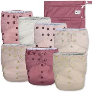 노라 대형 포켓 천 기저귀 7팩 3555파운드 젖은 가방 1개 방수 커버 세탁 가능 재사용 및 원 사이즈 조절