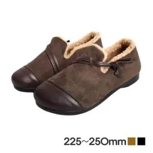할머니털신발 심플한 디자인 부드러운 인조퍼 따뜻한 방한화 모카신