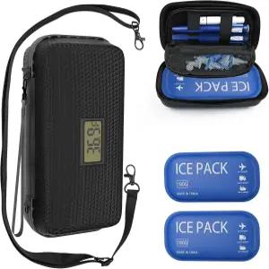 펜 쿨러 여행 케이스 용품 2 스 팩 온도 표시 TSA 승인 오래 지속되는 냉각 및 일상 위한 휴대용 품 단열