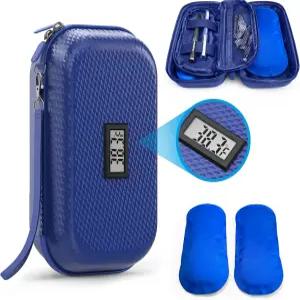 쿨러 여행 케이스 TSA 승인 온도 표 있는 냉장 품 손목 스트랩 및 재사용 가능한 스 팩 2개 일상 선물