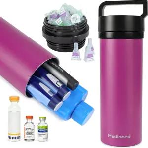 메디네이드 쿨러 여행 케이스 TSA 승인 스팩이 된 60시간 냉장 정리함 용품용 바늘 수납 공간이 있는 대형