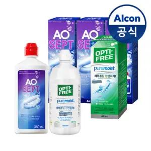 옵티프리 렌즈세척액 에이오셉 360ml 3개 + 퓨어모이스트 300ml 1개