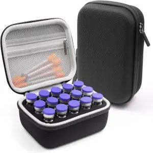 냉장고 홀더 보관 케이스 바이알 프로텍터 쿨러 여행 정리함 표준 10ml U100 15슬롯 블랙(블랙)에 맞습니다