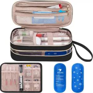 2 스팩 이중 단열 정리함 펜용 휴대용 봉투 계 및 관리 키트 검은색( 디자인)이 된 야워 쿨러 여행용