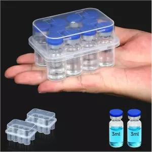 냉장고용 2Pcs 펩타이드 케이스 1l 바이알용 l 홀더 10슬롯 및 보관 정리함용 쿨러 여행용 TSA 승인