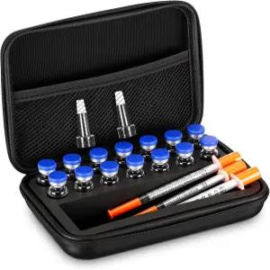 아셀레직 펩타이드 케이스 14 x l BAC 바이알 워터 GLP1 보관 냉장고 냉동 메쉬 포켓 멀티 서클 스타일