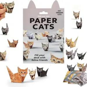로즈 로미 DIY 종이접기 고양이 키트 디자인이 된 50매의 미리 종이 공예 활동 책상 장식 및 를 위한 선물