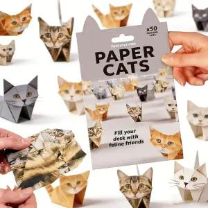 DIY 종이 고양이 종이접기 키트 귀여운 인형을 접을 수 있는 50매 책상 장식 수제 공예 및 반려동물 를