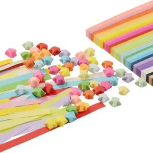 DIY 핸드 아트 공예를 위한 2700장의 종이접기 스타 종이 스트립 27가지 양면 멋진 색상으로 창의력 발휘