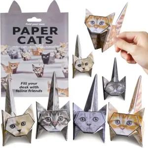 DIY 종이 고양이 종이접기 키트50매 책상 장식 수제 공예 및 반려동물 를 위한 선물 50개