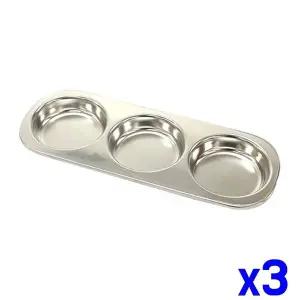 [RIZPICK]TBZ 스텐 식판 3구 21.5x8x1.5cm x3개 일체형식판