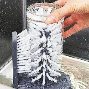 흡착식 컵 세척솔 양면 컵솔 텀블러 컵세척 물병