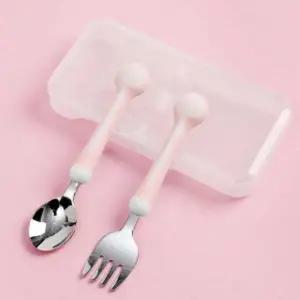 유치원수저 세트핑크 유아용 수저포크 캔디