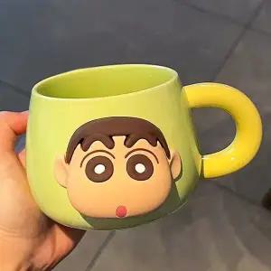 [RIZPICK]짱구 3D 페이스 자석 머그컵 500ml-그린