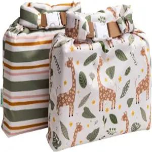 세탁물이나 천 기저귀를 보관 있는 방수 습식 가방 2종 세트 여행용 비치 수영장 수영복 롤탑 밀폐 냄새