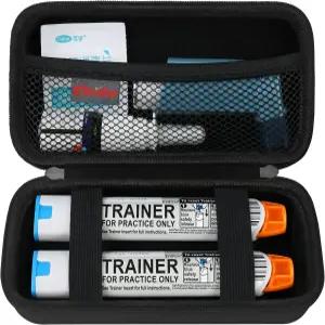 엘론보 에피펜 휴대용 케이스 2개 또는 Auvi Q용 여행용 품 키트 벤톨린 흡입기 약 용품 정리 홀더 백