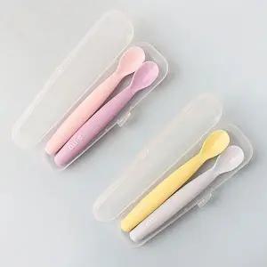 실리콘이유식스푼세트 아기수저 유아숟가락 초기 중기 유아수저