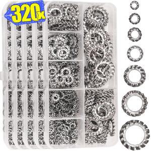 스테인리스 스틸 외부 톱니형 와셔 세트 M3 스페이서 스타 가스켓 M12 모음