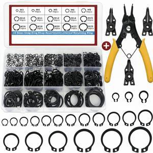 456개 외부 스냅 모음 키트 자동차 기계용 4개 망간강 서클립 고정 클립