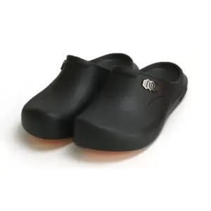 안전한 미끄럼방지 장화 조리화 신발 슬리퍼형 검정 L