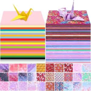 린시아 840매 종이접기 종이 키트 20가지 색상 6 x 인치 컬러 접이식 와시 벚꽃 초보자를 위한 양면 사각