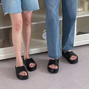 [옷자락]남자 여자 데일리 플랫폼 커플 푹신 샌들