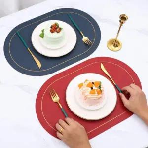 타원형 디자인 컬러풀 고급 식탁 인테리어 매트