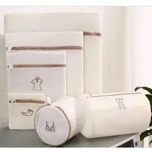 세탁 빨래 속옷 양말 가드 촘촘 매쉬 자수 빨래망 세탁망 세트 6P