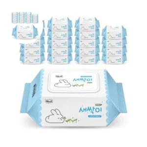 미래생활 잘풀리는집 새싹이 물티슈 캡형 100매 20팩